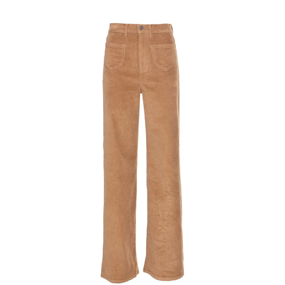 vestique khakis soft corduroy flared leg jeans size L large cotton patch pockets
